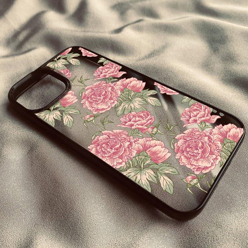 Винтажный Элегантный Розовый Цветок Пиона Чехол для Телефона для Iphone 15 11 13 14 Pro Max 7 8 Plus X Xr Xs Max Se2020 12mini Прозрачная Крышка