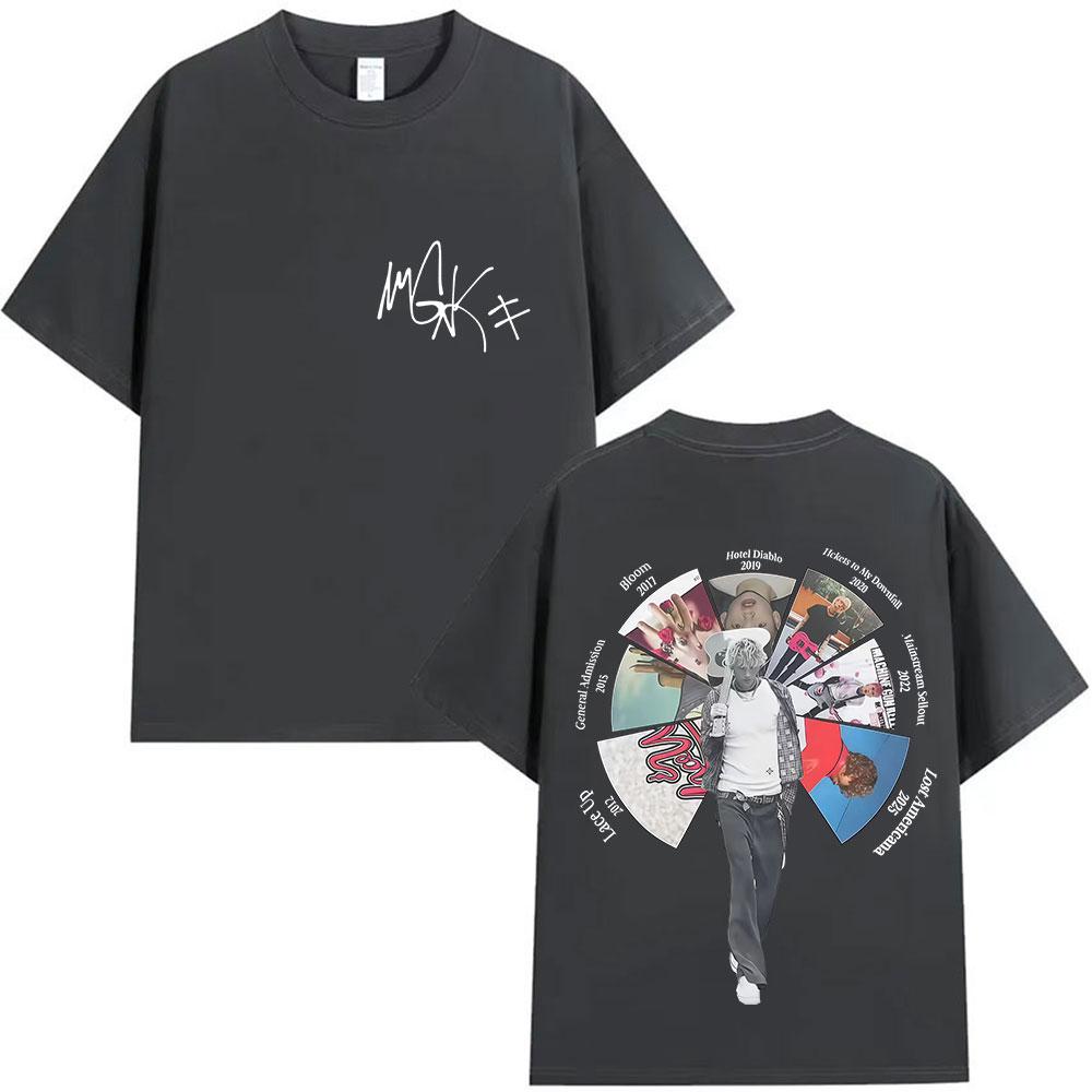 Rapper MGK Lost Americana Tour Album Cover T Shirts Unisex Women Machine Gun Kelly Y2K Tshirts Hip Hop Oversized 100 Cotton Tees