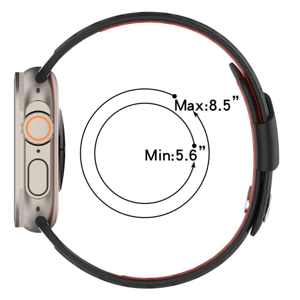 Силиконовый спортивный ремешок для Apple Watch Ultra 49 мм, браслет с наклонной застежкой для iWatch Series 10 46 мм 9 8 7 6 5 4 SE 42 мм 44 мм 45 мм, ремешок с наклонной застежкой