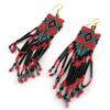 [N3637] - 'Altaï' Black Red Designer Earrings