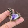 Sage Amethyst Handmade Copper Wire Wrap Pendant Jewelry 1.85" b5G23