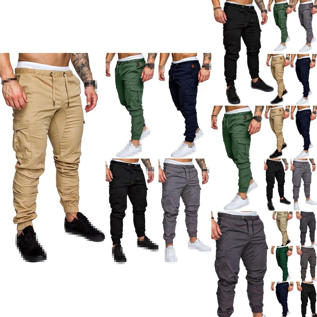 Мужские брюки-джоггеры карго из твила облегающего кроя на молнии с драпировкой в стиле городской моды из премиальной хлопковой смеси