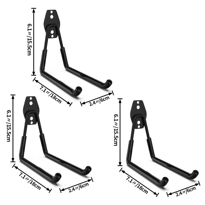 Сверхпрочный металлический крюк 5 размеров Крюки-органайзер для гаража Настенный держатель для велосипеда Противоскользящий крюк для хранения Лестницы Садовый инструмент