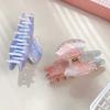 Korean Style Rhinestone-inlay Hair Claw Iridescent Acrylic Hair Claw Women Shark Clip  Daily