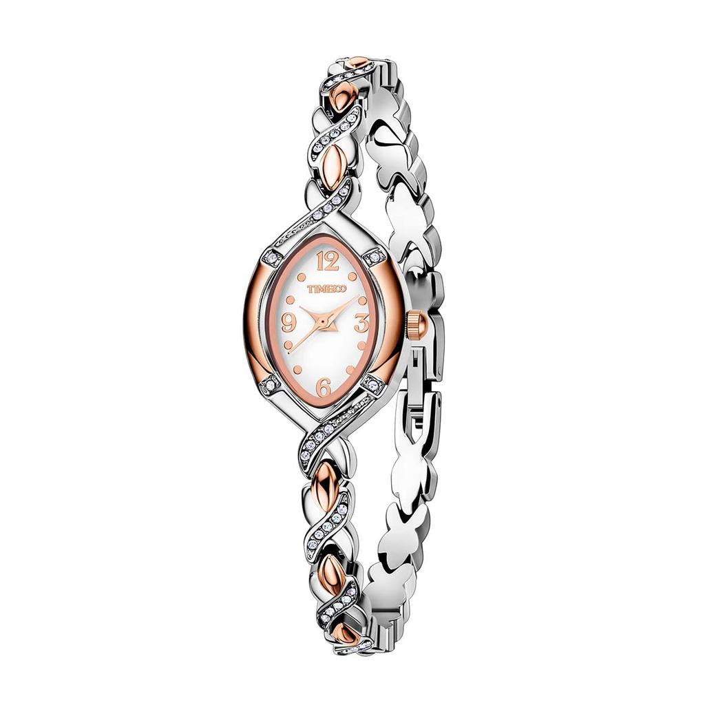 Женские наручные часы TIME100 с Citizen 30M Water, серебристые и розово-золотые, японский механизм, двухцветный дизайн, устойчивость,