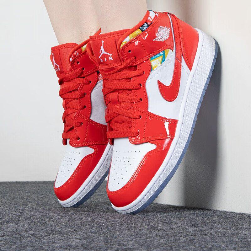 Jordan 1 Свитер Mid Barcelona Красный Лакированный GS DC7248-600