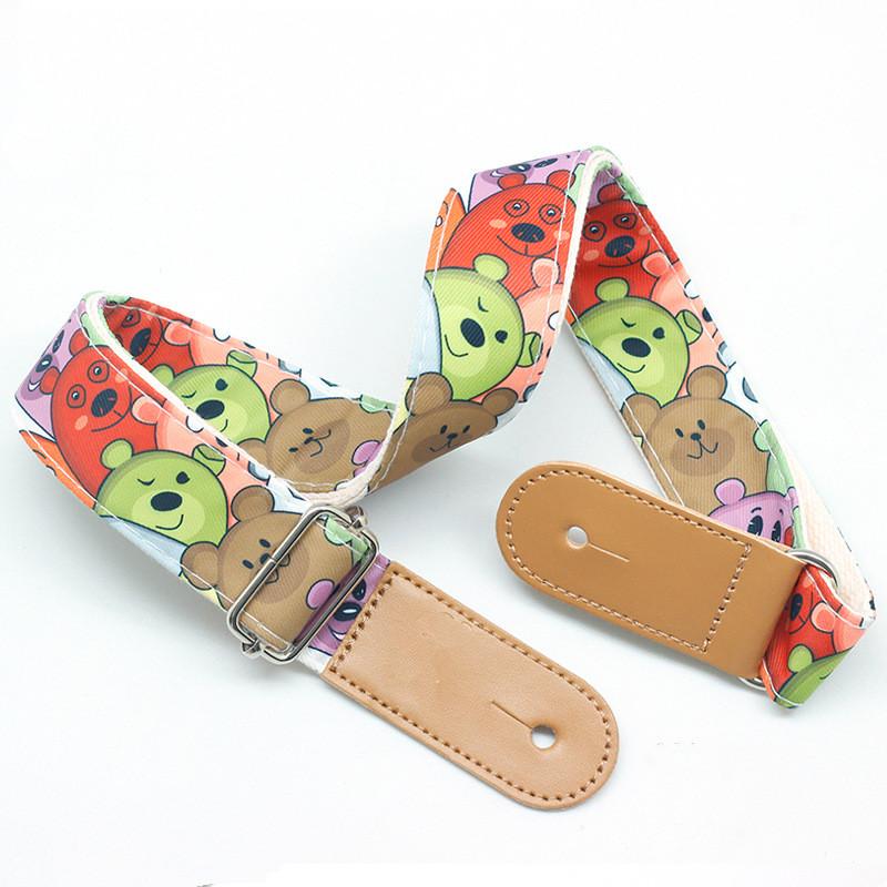 Регулируемый кожаный и тканевый гитарный ремень в этническом стиле с различными узорами для акустических и бас-гитар