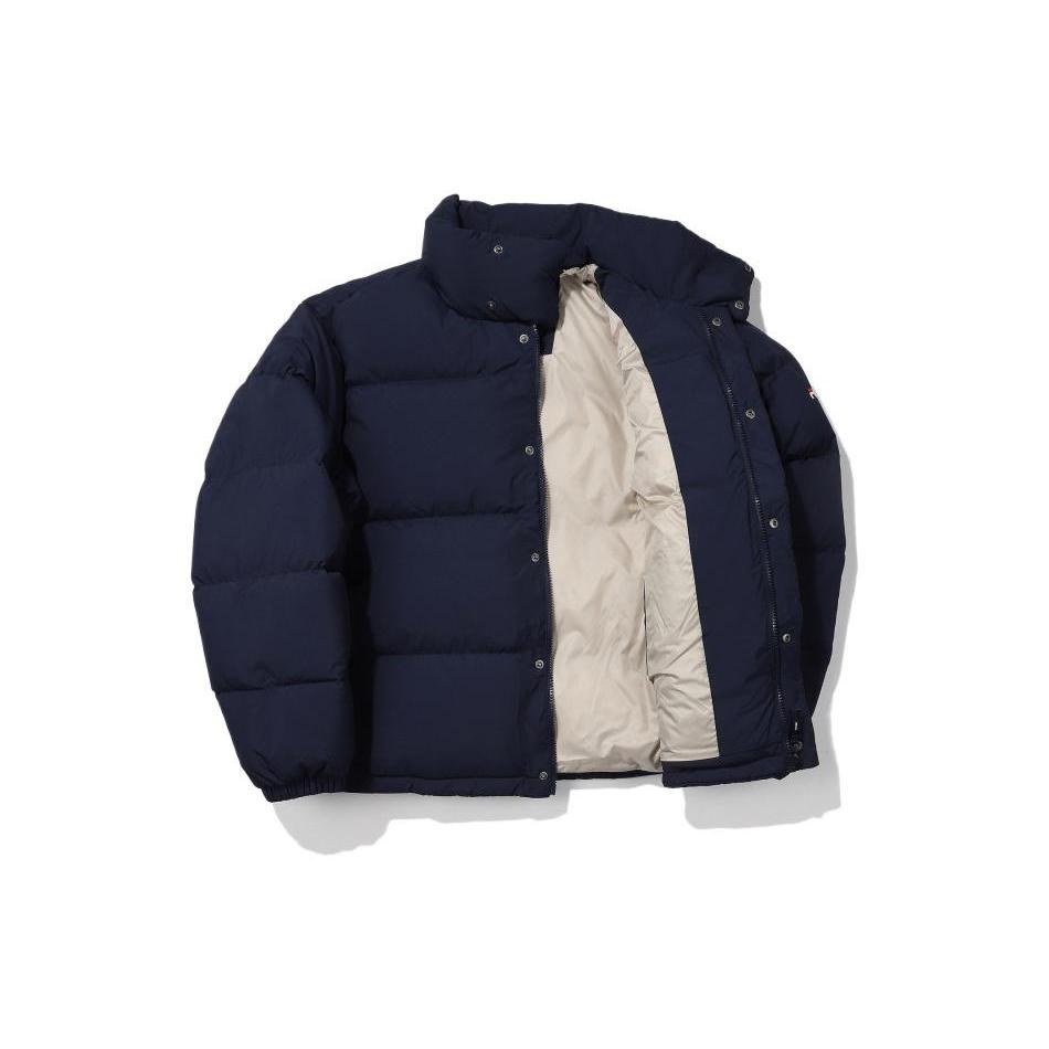 FILA Down Jackets Men's Blue Stand Collar Thickened Puffer Jacket FS2DJE4801X-INA