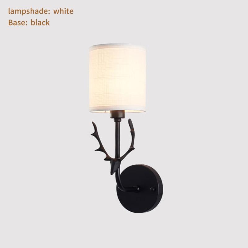E14 Wall Lamp Cloth Iron Art Electroplating Wall Light for Home Hotel Bedroom Bedside Night Lights Christmas Antler Lamp