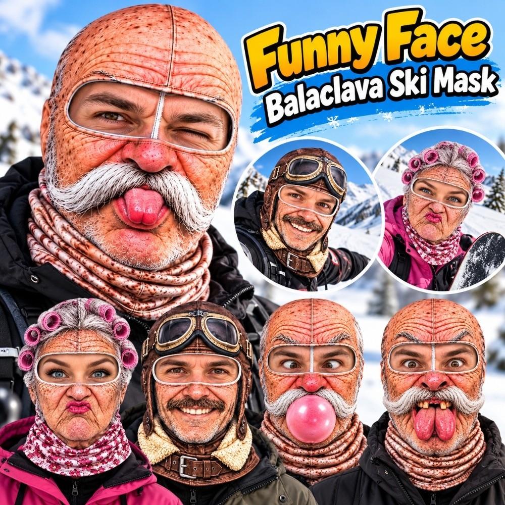 3D Face Printed Old Man Balaclava Face Mask Full Coverage Ski Mask Hood New Funny Ski Mask For Men