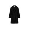 Однотонное двубортное пальто с длинным рукавом Женское пальто Черный 8459788-800