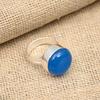 Beautiful Blue Chalcedony Gemstone Handmade 925 Sterling Silver Ring Jewelry