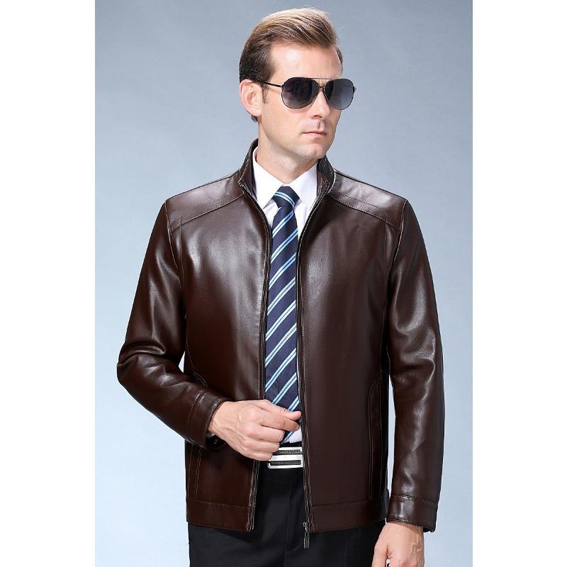 Куртка из натуральной овечьей кожи для мужчин, куртка из козьей кожи для людей среднего и пожилого возраста, зимняя утепленная бархатная повседневная куртка для папы