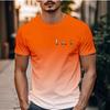 Summer Round Neck 3D Gradient Print Top Fashionable Casual Short Sleeved Men's T-shirts