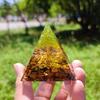 Energy Pyramid Orgonite Healing Crystals Chakra Tool 5*5*5cm Natural Amethyst Handmade Gift Home Office Decor