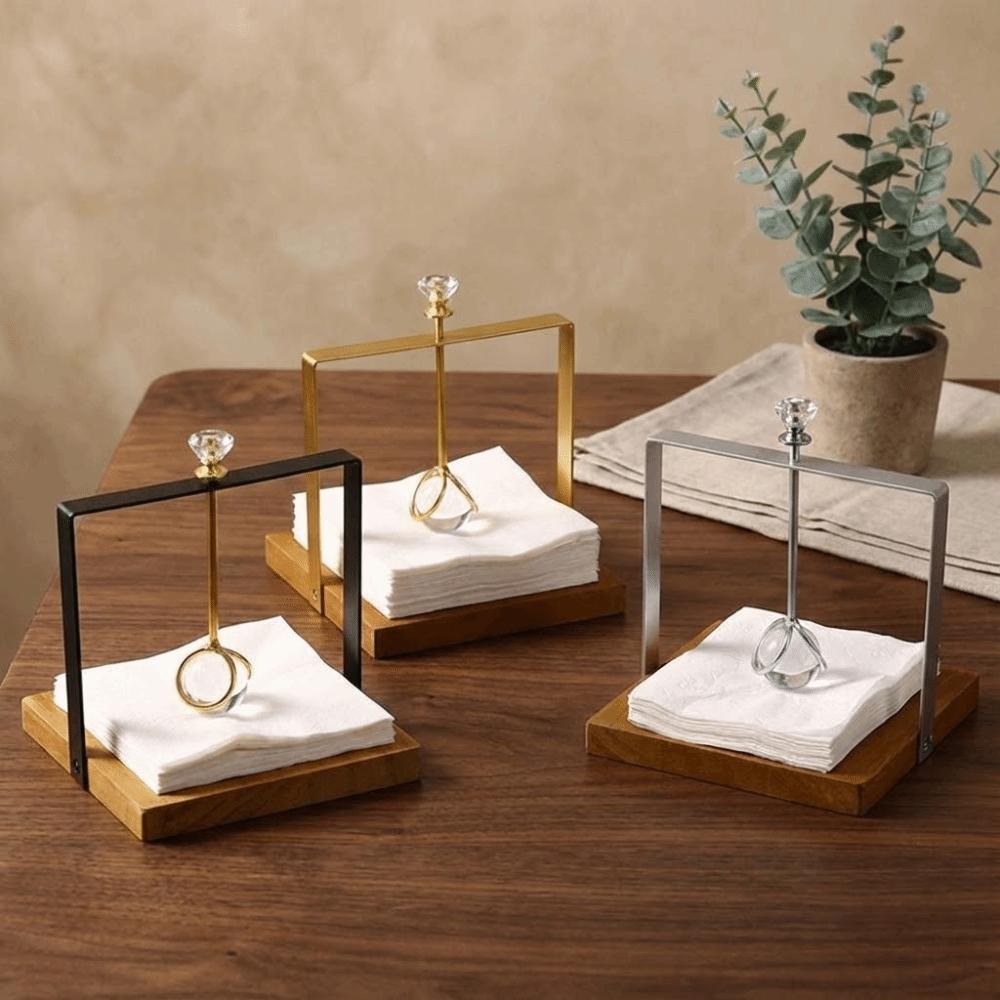 Light Luxury Metal Napkin Holder Creative Tissue Storage Box Tabletop Tissue Rack Restaurant
