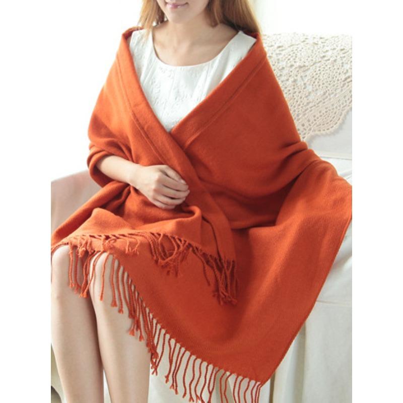 Autumn and Winter Dual-purpose Women's Imitation Cashmere Tassel Super Long Thickened Warm Color Plaid Scarf Shawl