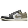Jordan Air Jordan 1 Silent Black Abrasion Resistant Low top Vintage Basketball Shoes Unisex Black Green 553558-092(Team645-)