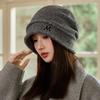 Женские шапки Осень и Зима Вязаные шерстяные шапки Теплые Защитники ушей Плюшевые Холодные шапки