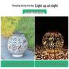 Solar LED Lantern Projector: Wrought Iron Handheld Hollowed-Out Lawn Light