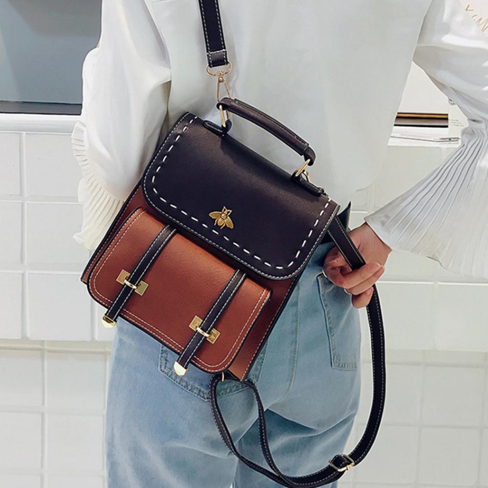 Fashion Women Panelled Backpack Trendy FemaleHandbags Luxury School Bags for Girl Design Quality Vintage Travel Bag