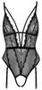 Cottelli LINGERIE - Black Lace Bodysuit with Pearls at the Crotch M