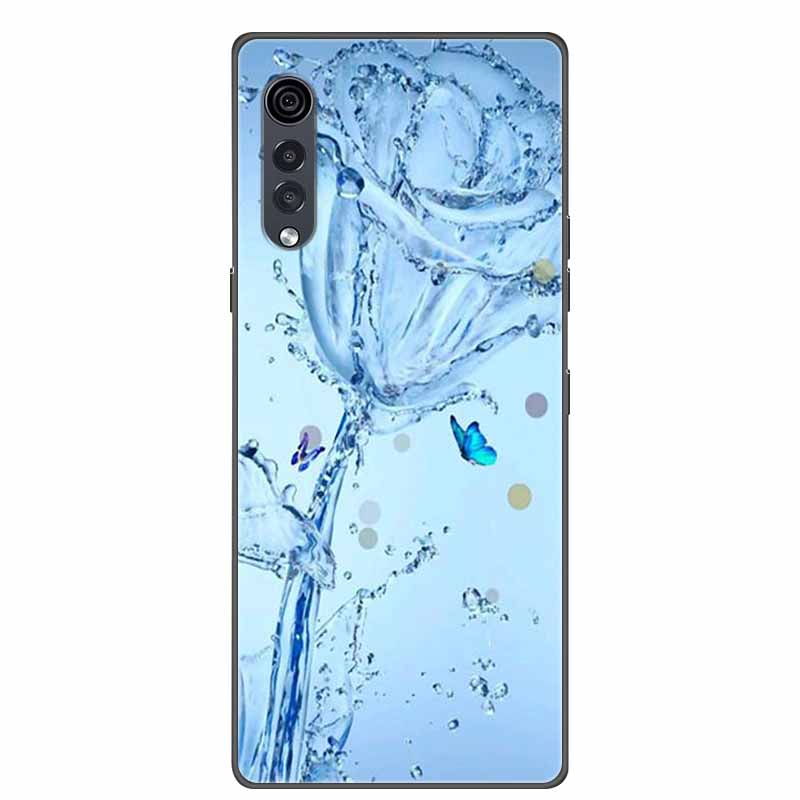 Для телефона LG Velvet Роскошный Чехол Черный Мягкий Силикон ТПУ Задняя Крышка для LGVelvet 5G Funda LMG910EMW Защитный Колпачок Capa Мультяшный Coque