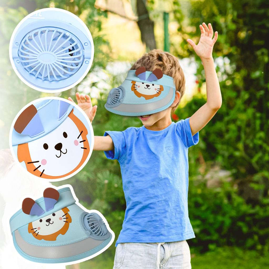 Детская кепка-веер от солнца, сочетающая в себе функции солнца и вентилятора/технология невидимого черного вентилятора/длительный срок службы батареи/легкий и портативный