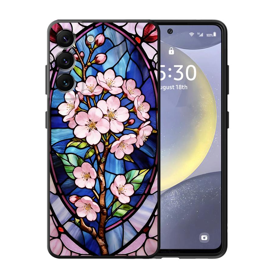 Чехол для Samsung Galaxy A57 A25 A53 A35 A26 A24 A73 A51 A37 A22 A32 A52 A36 A55 A23 Чехол для телефона A72 A71 Цветы с цветным окном