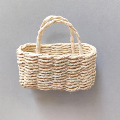 Кукольный домик, плетеная вручную ротанговая корзина, корзина для покупок, соломенные сумки, плетеная пляжная сумка для кукол, миниатюрное украшение