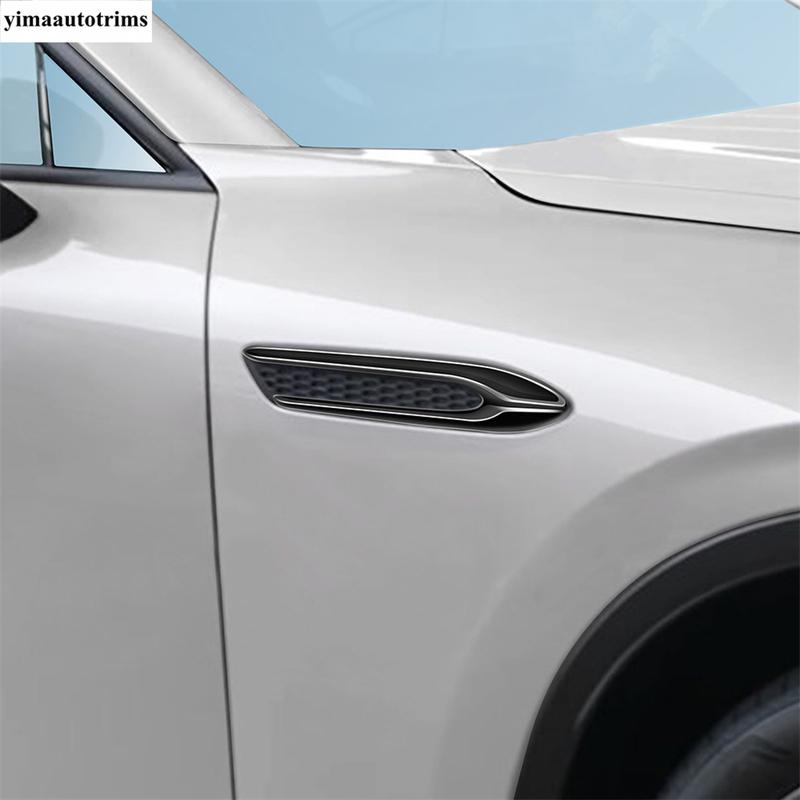 Car Side Body AC Air Flow Vent Outlet Leaf Broad Panel Decoration Cover Trim ABS Black Accessories For Mazda CX-60 - 2025
