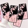 Case For Samsung Galaxy A50 A70 A30 A20s A20e A10 A40 A10s A10e M52 M51 M31 M30s M21 Black Phone Cover Custom Cherry Blossom