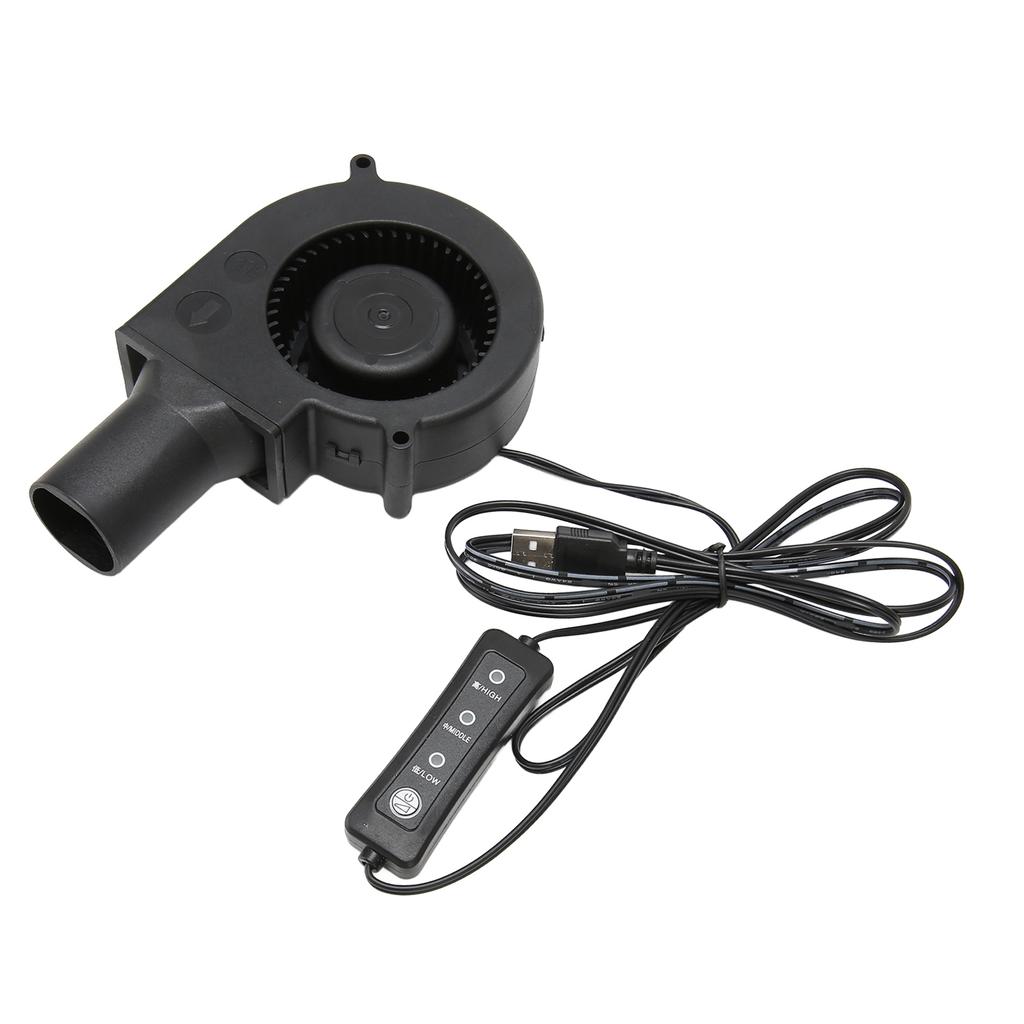 USB Blower Fan 3.8in 3 Speed Mode DC 5V Brushless 3800 RPM 22 CFM Computer Cooling Fan for PC