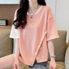 Navava Women S Color Block BuTTon PoinT ShorT Sleeve T ShirT nT2615