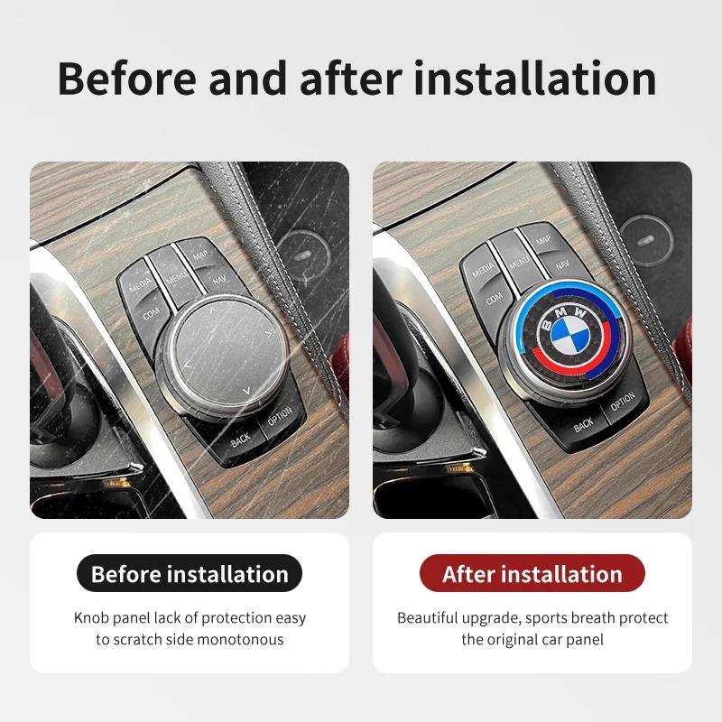BMW Car M Power Emblem Multimedia Button Cover Trim Knob Stickers For BMW M G20 G30 F10 F40 F44 F34 F30 G01 G02 G05 G06 G07 F25