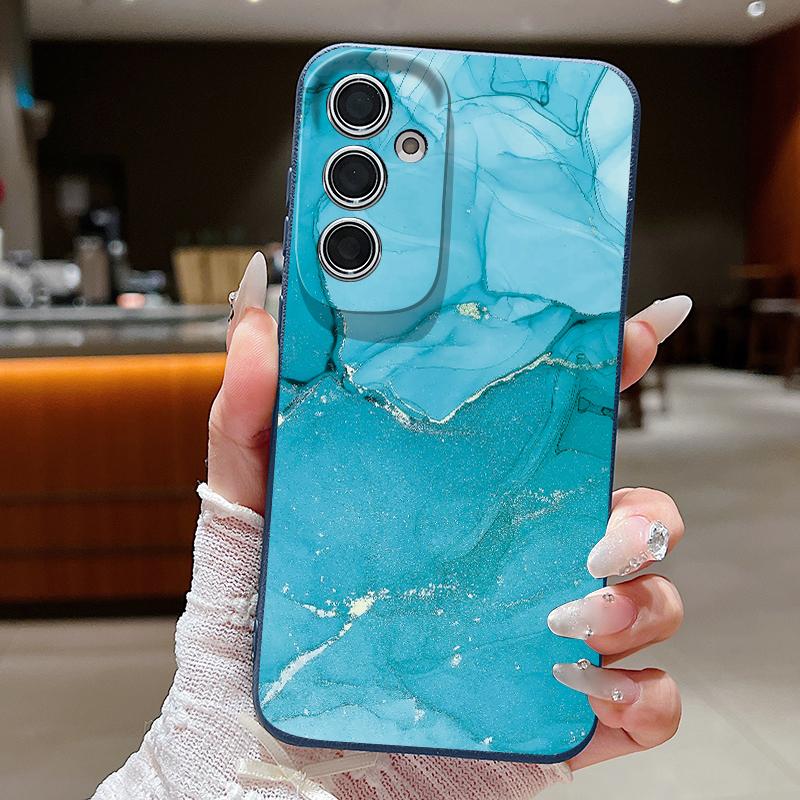 Чехол с мраморным узором для Samsung S26 Ultra S25 Edge S24 S23 Plus S22 S21 FE A15 A16 A17 A35 A36 A54 A55 A56 A57 5G Мягкая обложка с текстурой кожи
