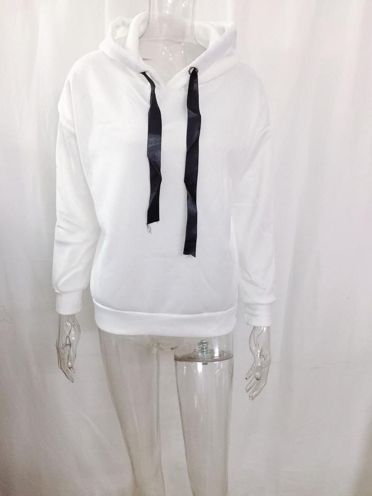 Свободное верхнее пальто, пуловер с капюшоном и длинными рукавами, большой плюшевый утепленный свитер, средний длинный свитер, забавный женский топ с капюшоном в европейском стиле