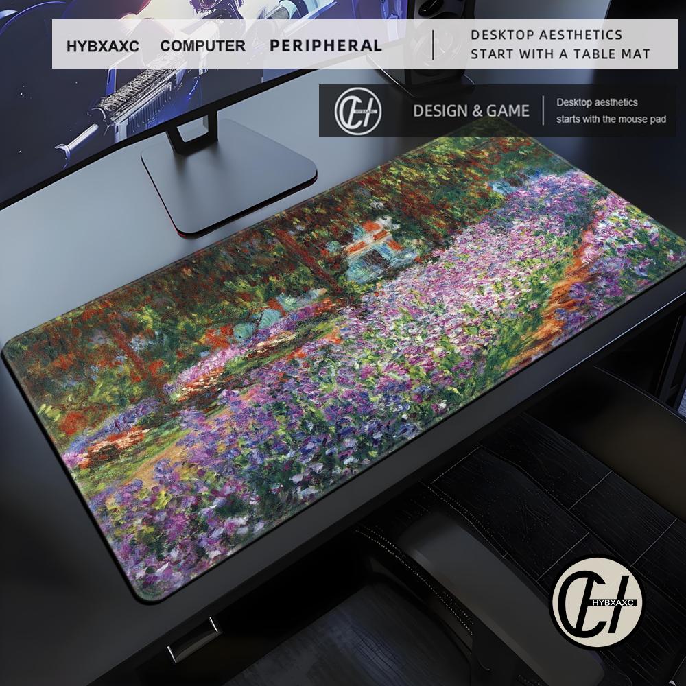 Monet Oil Painting Mouse Pad Gaming XL Large Computer HD Mousepad XXL Playmat Carpet Natural Rubber Office Mouse Mats Table Mat