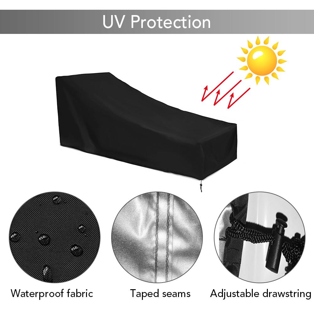 Водонепроницаемый чехол для шезлонга на террасу, чехол для шезлонга из ткани Оксфорд, УФ-стойкий чехол для шезлонга, защита от пыли, для сада