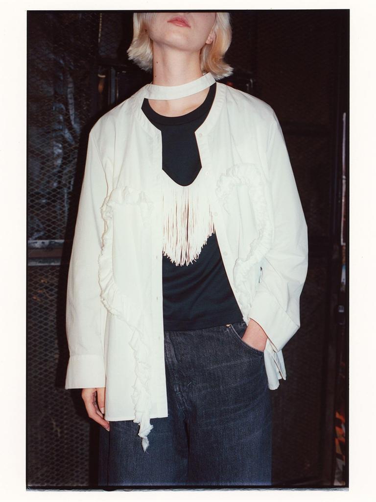 Beams Boy S/S TEE [Special Order] Wrangler X Maturely Fringe Short Sleeve T-Shirt Women's Black Free