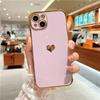 Роскошный чехол с сердечком для iPhone 14 13 12Mini 11 Pro X XR XS Max 7 8 Plus SE SE, мягкий гальванический бампер