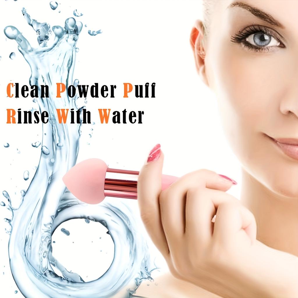 Набор из 3 спонжей для макияжа, мягкие бьюти-блендеры с эргономичными ручками для нанесения тональной основы, румян и пудровых продуктов, кисти для макияжа