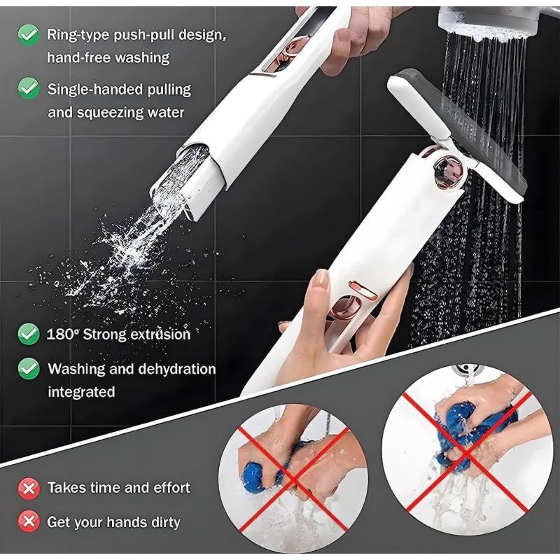Портативная мини-самовыжимающаяся швабра для влажной и сухой уборки, чудо-швабра, подходящая для ванной комнаты, кухни, рабочего стола, стекла, гостиной, автомобиля