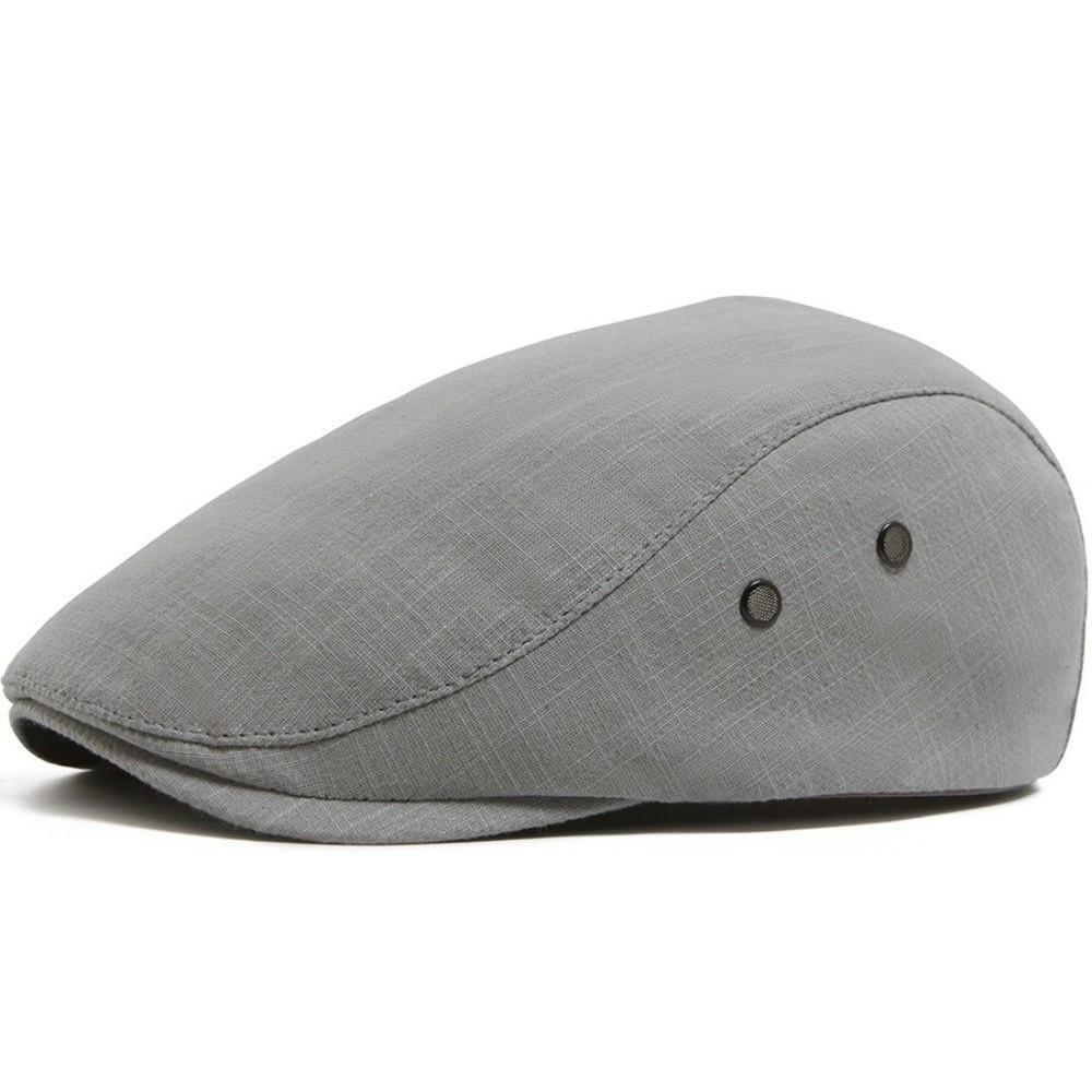Linen Material Newsboy Cap Unisex Design Driving Cabbie Hat Breathable Peaked Cap For Men