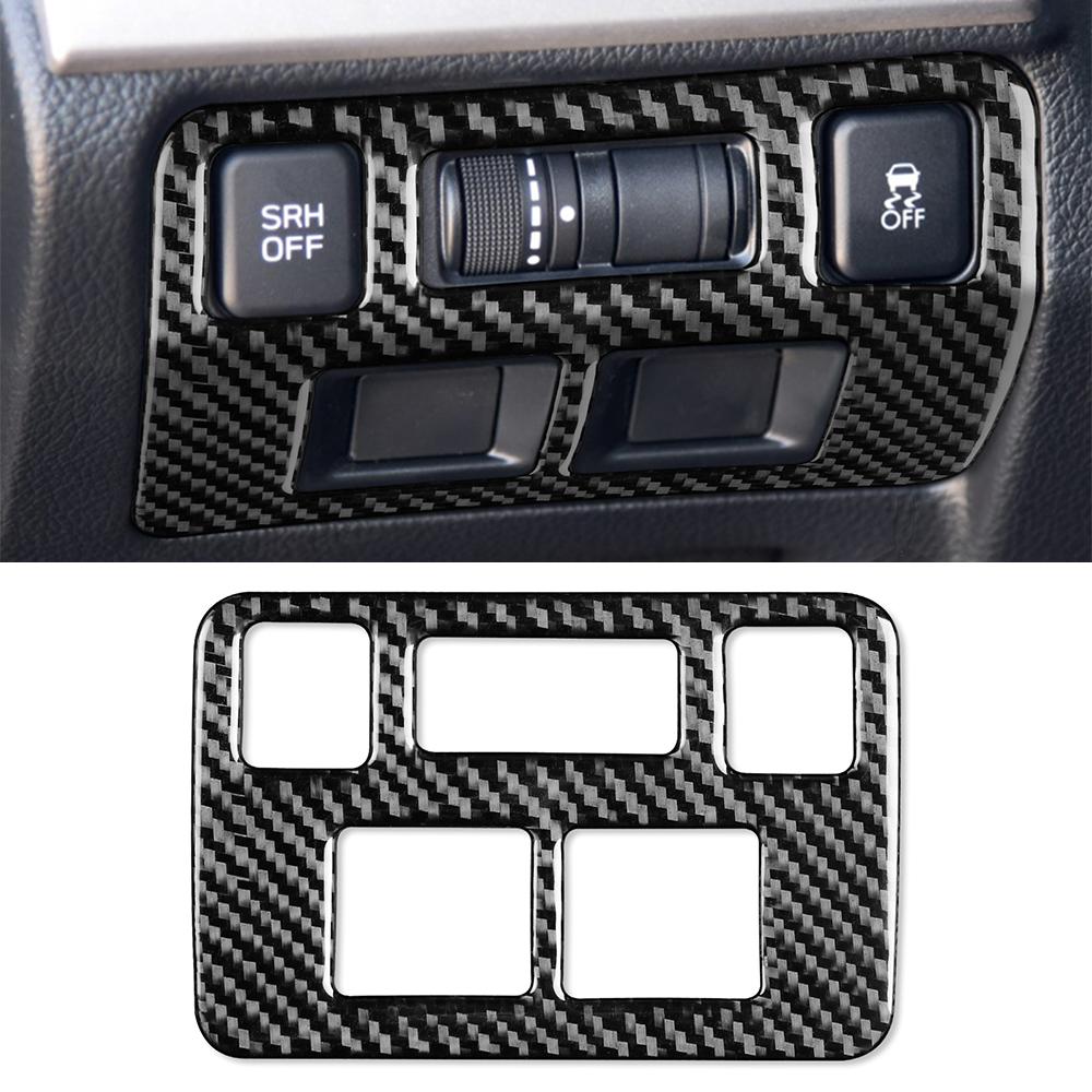 Панель управления фарами автомобиля, декоративная накладка, наклейка для Subaru Forester 2013-2018, автоаксессуары из карбона