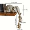 3pcs/set Cute Elephant Figurines Elephant Holding Baby Elephant Resin Crafts Home Furnishing Gift
