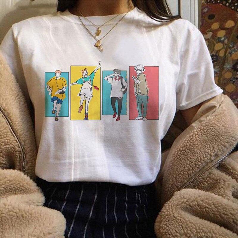 Jujutsu Kaisen Kawaii Графические футболки женские Kawaii летние топы футболка с героями мультфильмов Harajuku японское аниме Ulzzang футболка женская