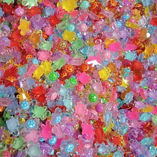 Yousheng 50Pcs Mini Resin Animals Turtles Figurines Waterproof Realistic Resin Statues with Luminous Effects Nail Decorations