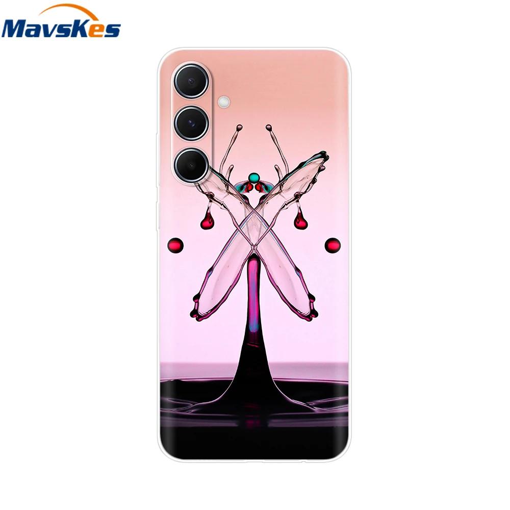 Чехол для Samsung Galaxy M35 M55 Милый Цветок Мягкий Силиконовый Задний Чехол для Coque Samsung M 55 M 35 5G Чехол для Телефона Fundas Чехлы