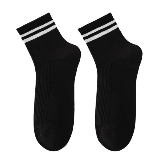 1 пара носков унисекс средней длины, без запаха, в полоску, однотонные, высокая эластичность, противоскользящие, дышащие, мягкие, впитывающие пот, противоусадочные, спортивные хлопковые носки